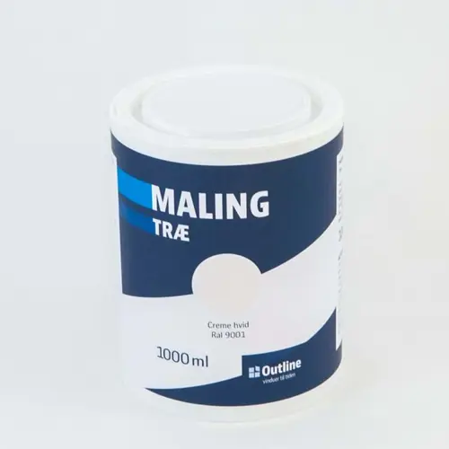 Dør- og vinduesmaling til fyrretræ - RAL 9001 Creme hvid, 1L